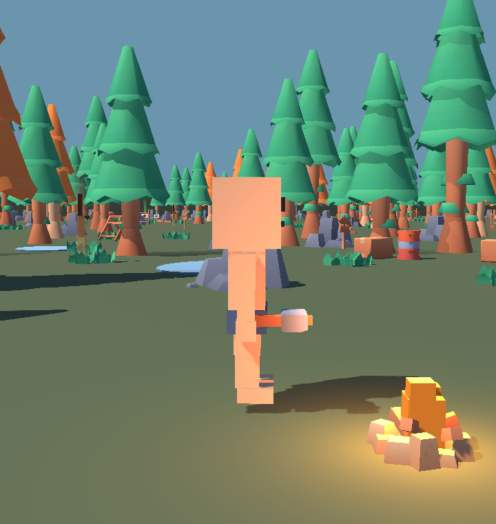 A survivor by the campfire